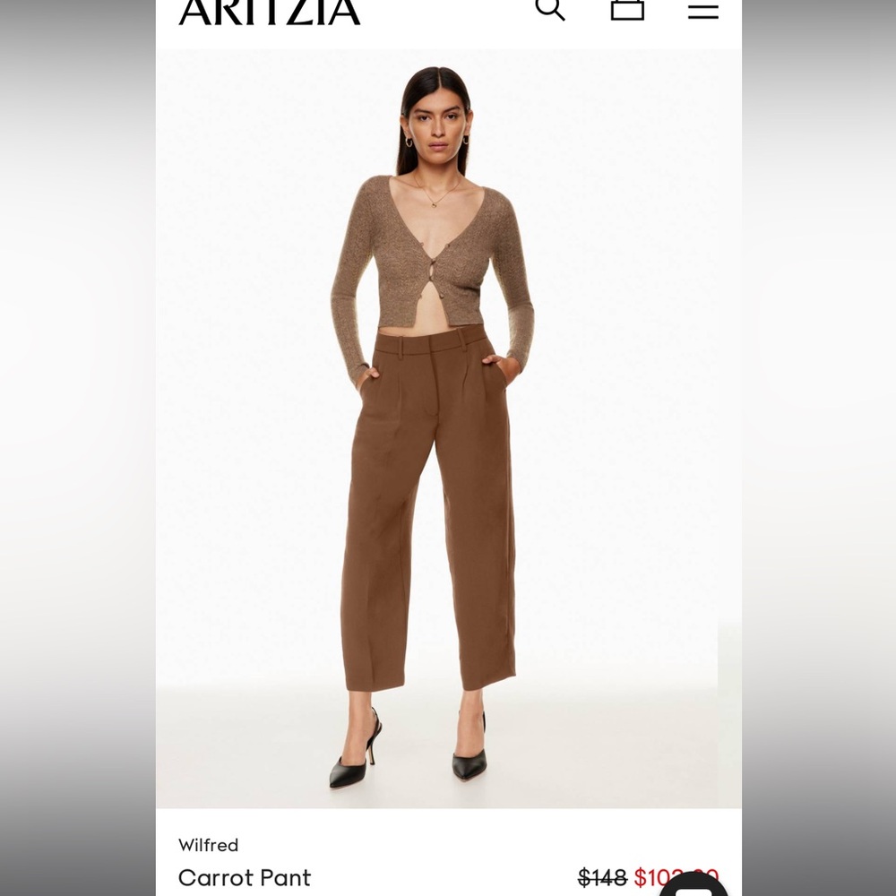 Aritzia Wilfred Carrot Business Casual Dress Pants Trousers